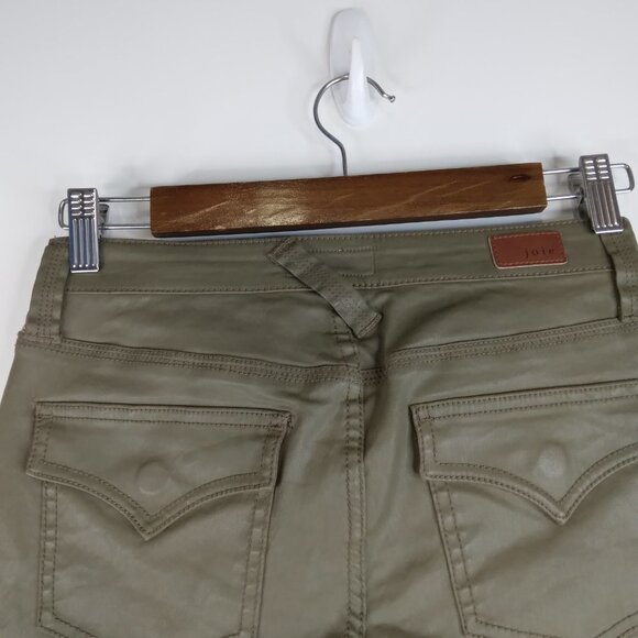 Joie Park Skinny Waxed Green Cargo Pants Size 23 - Picture 14 of 16